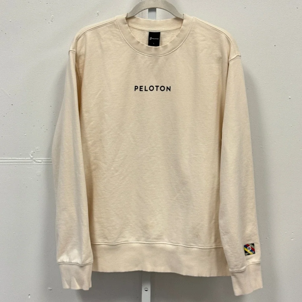 Peloton Together We Go Far Graphic Pullover Sweatshirt Cream Unisex Large‎ SU121